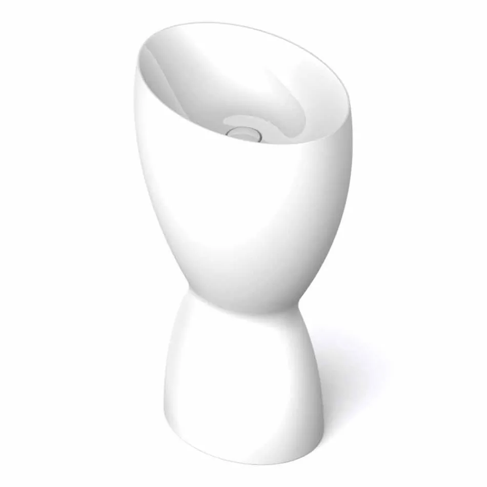 حوض غسيل سيراميك حديث قائم بذاته، صنع في إيطاليا، باسيل Viadurini