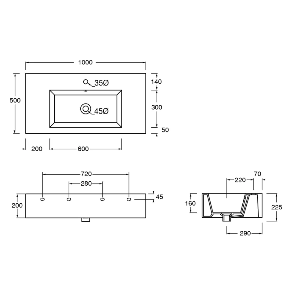 حوض غسيل سيراميك ملون معلق أو مثبت على سطح العمل، صنع في إيطاليا - كوادرو Viadurini