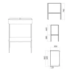 حوض غسيل سيراميكي مع هيكل قائم على الأرض ورف، صنع في إيطاليا - جرافا Viadurini