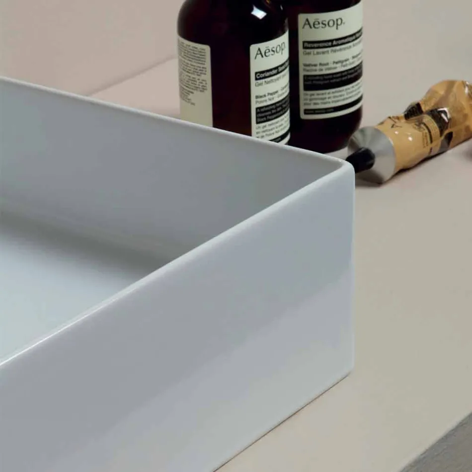 حوض غسيل سيراميك قائم بتصميم عصري، مقاس 60×37، صنع في إيطاليا Viadurini