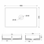 حوض غسيل سيراميك قائم بتصميم عصري، مقاس 60×37، صنع في إيطاليا Viadurini