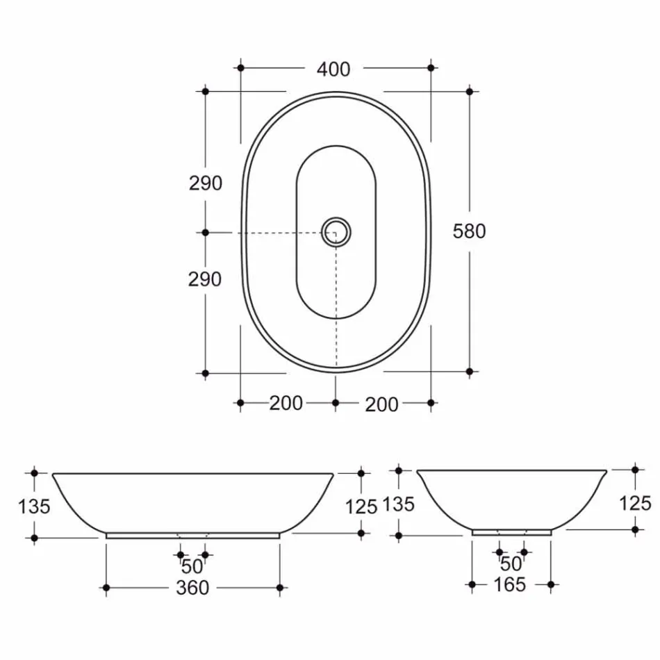 حوض غسيل سيراميك بتصميم عصري مصنوع في إيطاليا Viadurini