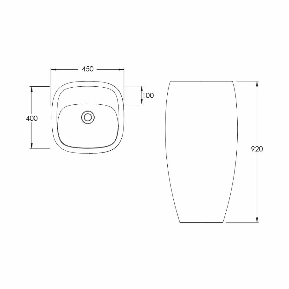حوض غسيل سيراميك قائم بذاته بتصميم عصري من Gaiola، صنع في إيطاليا Viadurini