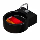 حوض غسيل/مغسلة معلق من السيراميك الأسود قائم بذاته مصنوع في إيطاليا Viadurini