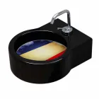 حوض غسيل/مغسلة معلق من السيراميك الأسود قائم بذاته مصنوع في إيطاليا Viadurini