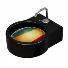 حوض غسيل/مغسلة معلق من السيراميك الأسود قائم بذاته مصنوع في إيطاليا Viadurini