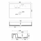 حوض غسيل سيراميك معلق بتصميم عصري، 80×45 سم، صنع في إيطاليا Viadurini