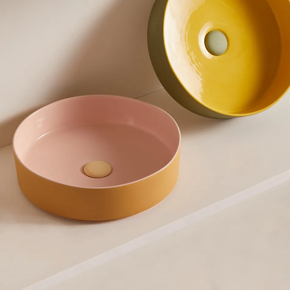 حوض غسيل من الخزف الحجري بتشطيبات مختلفة صنع في إيطاليا - مظروف Viadurini