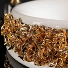 حوض غسيل من البورسلين مع بتلات مرسومة يدويًا - صنع في إيطاليا - أماروني Viadurini