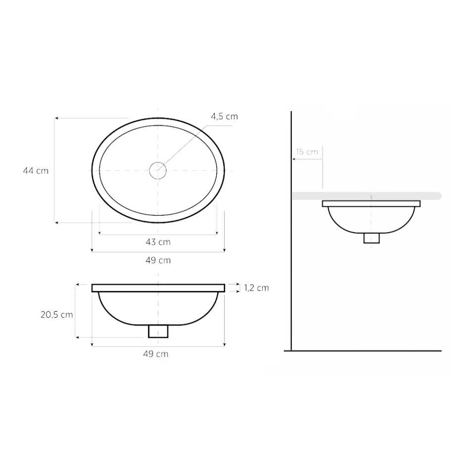 حوض مدمج من الطين الناري مع شريط بتشطيبات مختلفة صنع في إيطاليا - إيريولي Viadurini