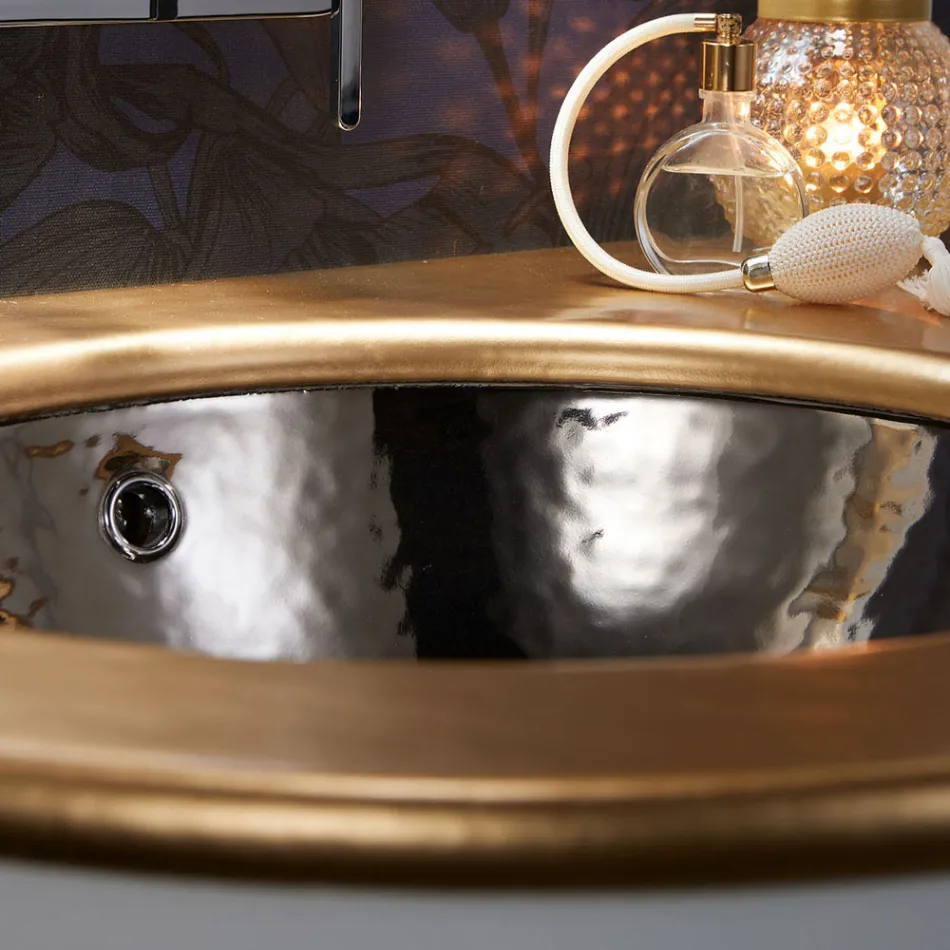 حوض غسيل مدمج من الطين الناري بثلاث لمسات نهائية صنع في إيطاليا - إيريولي Viadurini