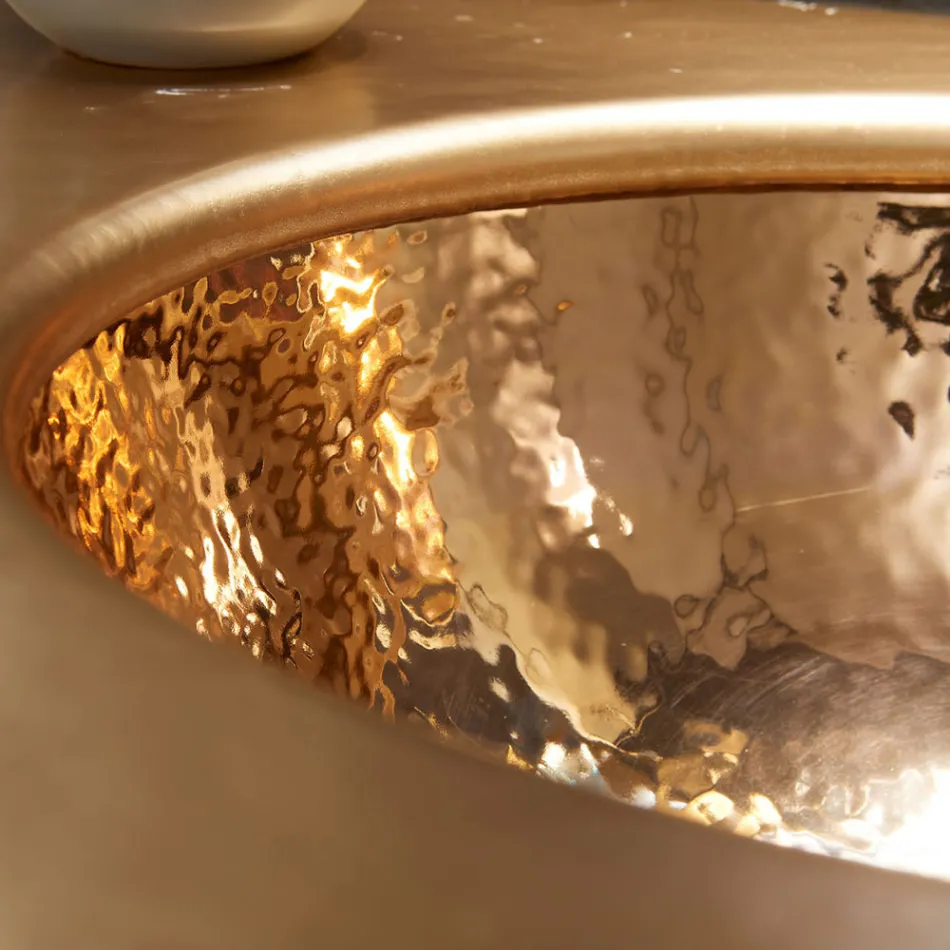 حوض غسيل مدمج من الطين الناري بثلاث لمسات نهائية صنع في إيطاليا - إيريولي Viadurini