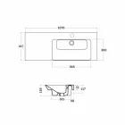 حوض غسيل حديث مدمج في الجزء الأيمن من سيراميك مايدا Viadurini