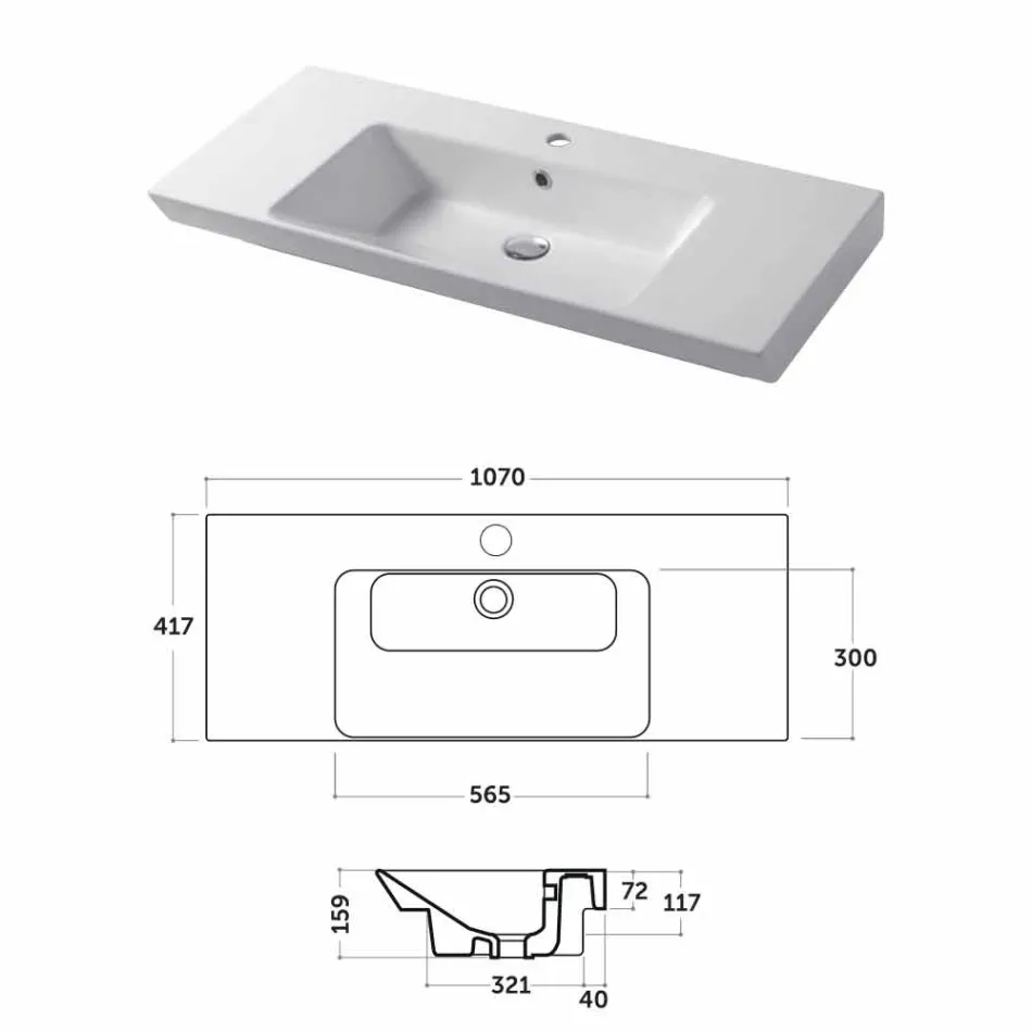 سطح عمل حديث وحوض غائر من سيراميك مايدا الملون Viadurini
