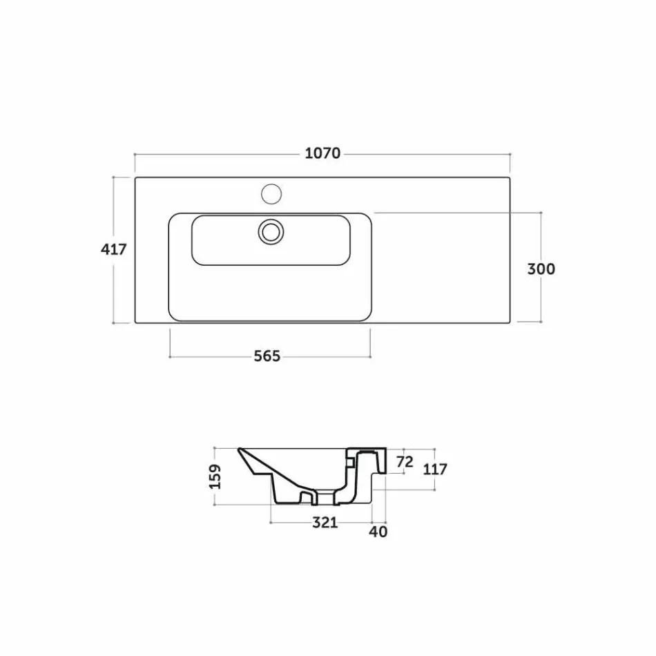 حوض حديث على اليسار ومغطى في سيراميكا مايدا Viadurini