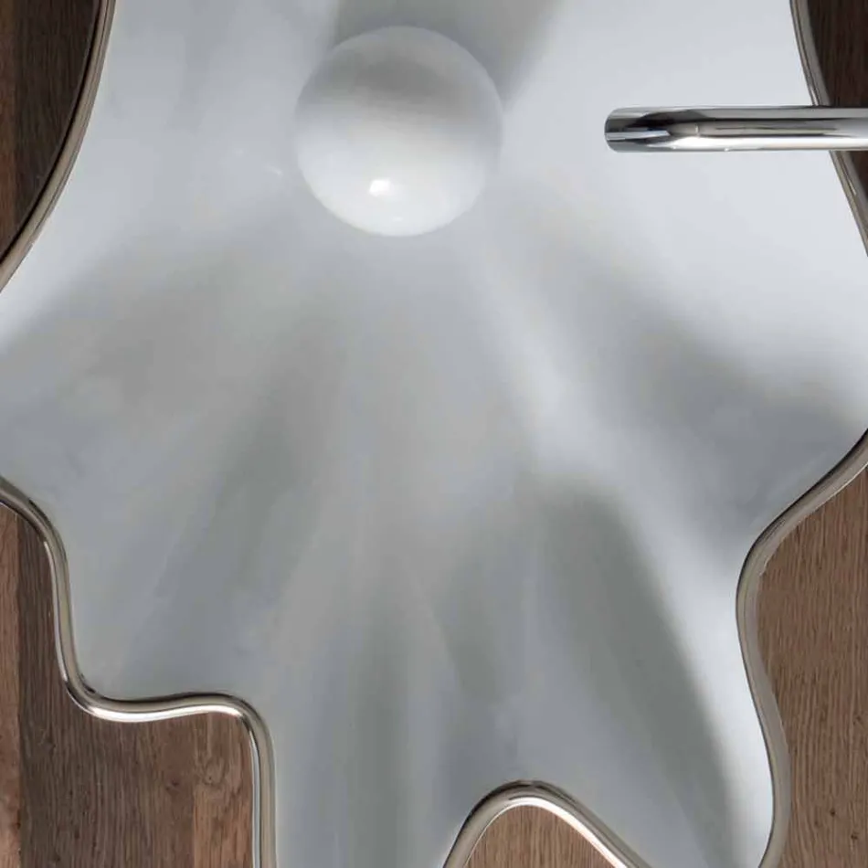 حوض غسيل حديث من السيراميك الأبيض مصنوع في إيطاليا رايان Viadurini