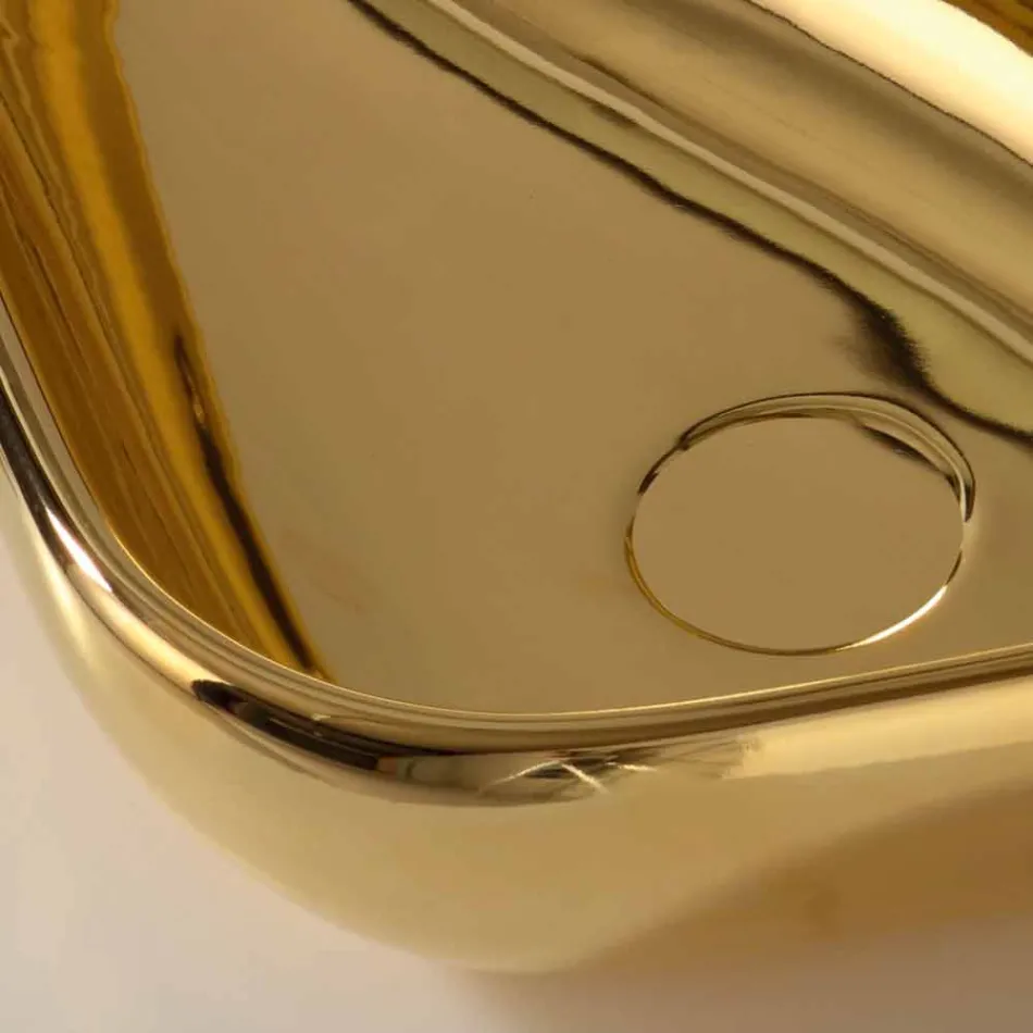 حوض غسيل حديث من السيراميك الذهبي مصنوع في إيطاليا صوفيا Viadurini