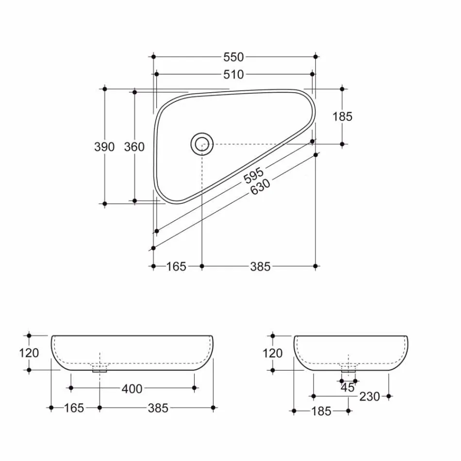 حوض غسيل حديث من السيراميك الذهبي مصنوع في إيطاليا صوفيا Viadurini