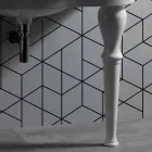 حوض غسيل حائطي حديث مع أو بدون أرجل، طول 90 سم، من سيراميك أفيس Viadurini