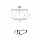 حوض غسيل حائطي حديث مع أو بدون أرجل، طول 90 سم، من سيراميك أفيس Viadurini