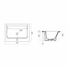 حوض غسيل حديث بفتحة واحدة من السيراميك الأبيض أو بلون بنما Viadurini