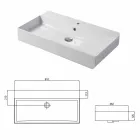 حوض بفتحة واحدة للدعم أو الجدار من سيراميك Coliviata Colivi Viadurini