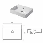 حوض بفتحة واحدة للدعم أو الجدار من سيراميك Coliviata Colivi Viadurini