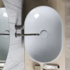 حوض غسيل بيضاوي الشكل من السيراميك الملون اللامع، صنع في إيطاليا - نيللي Viadurini