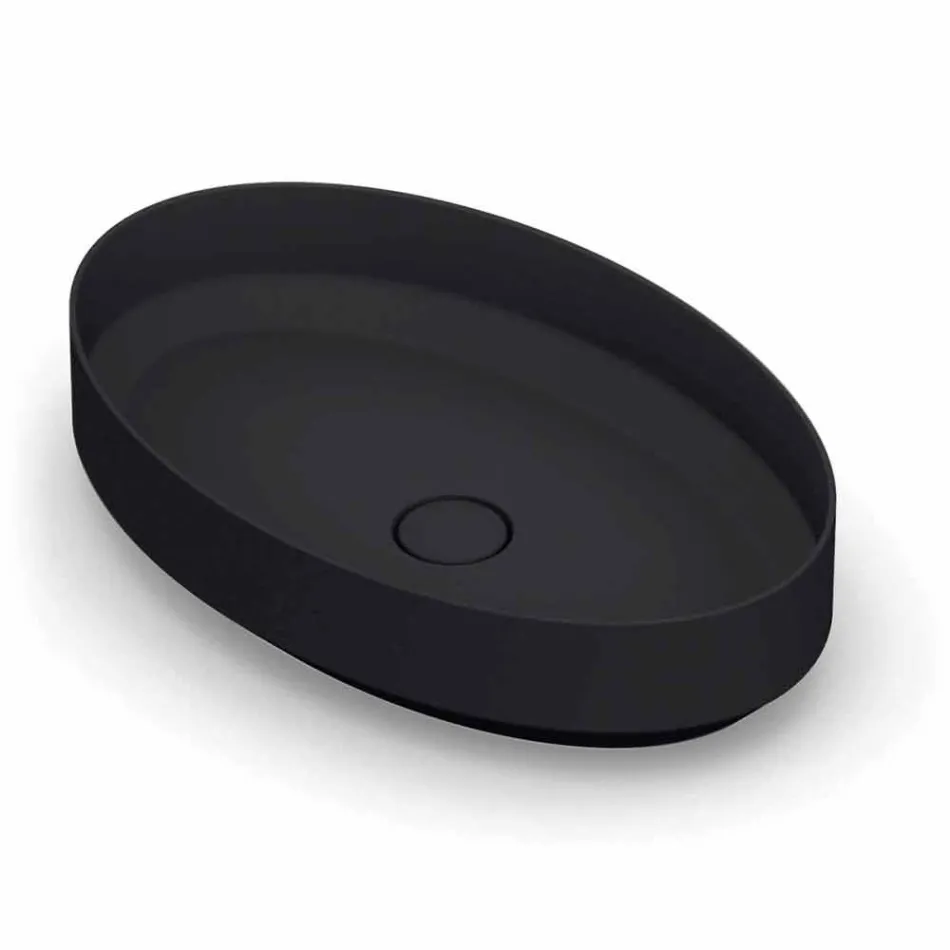 حوض غسيل بيضاوي الشكل من السيراميك مصنوع في إيطاليا، يوئيل Viadurini