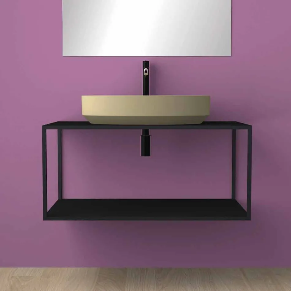 حوض غسيل بيضاوي الشكل من السيراميك مصنوع في إيطاليا، يوئيل Viadurini