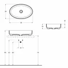 حوض غسيل بيضاوي الشكل من السيراميك مصنوع في إيطاليا، يوئيل Viadurini