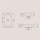 حوض غسيل بيضاوي الشكل من السيراميك اللامع، صنع في إيطاليا - جامبر Viadurini