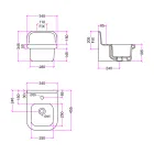 حوض غسيل حمام مستطيل معلق من السيراميك - إيلودي Viadurini