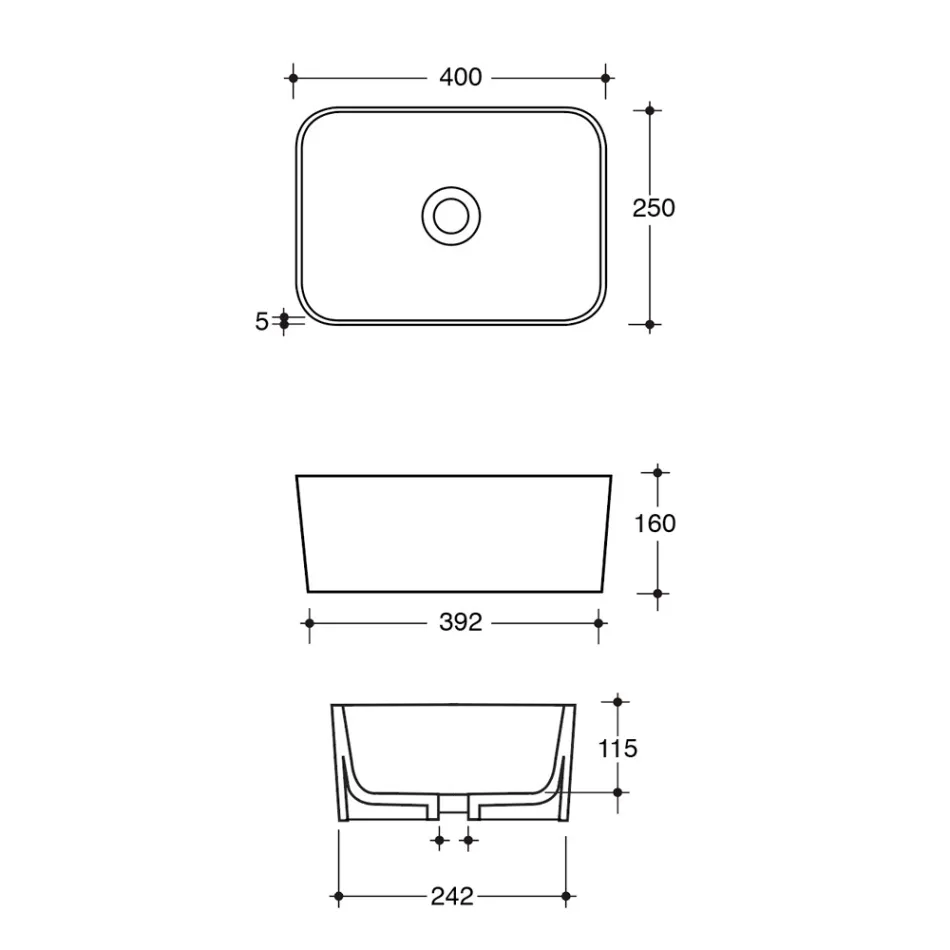 حوض غسيل مصنوع من السيراميك متوفر بألوان مختلفة صنع في إيطاليا - سلة Viadurini