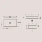 حوض غسيل مستطيل الشكل من السيراميك المصقول، صنع في إيطاليا - ديبورا Viadurini