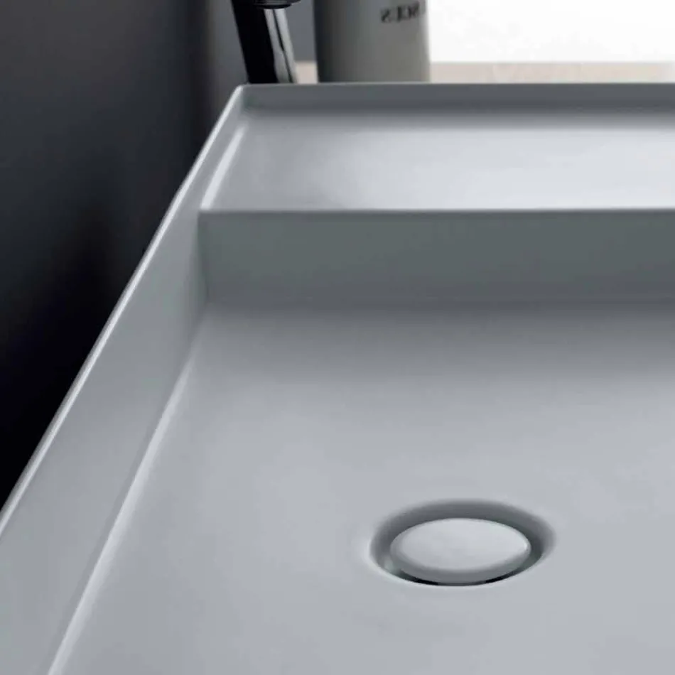 حوض مستطيل حديث من السيراميك الملون من Icon Alice Ceramics Viadurini