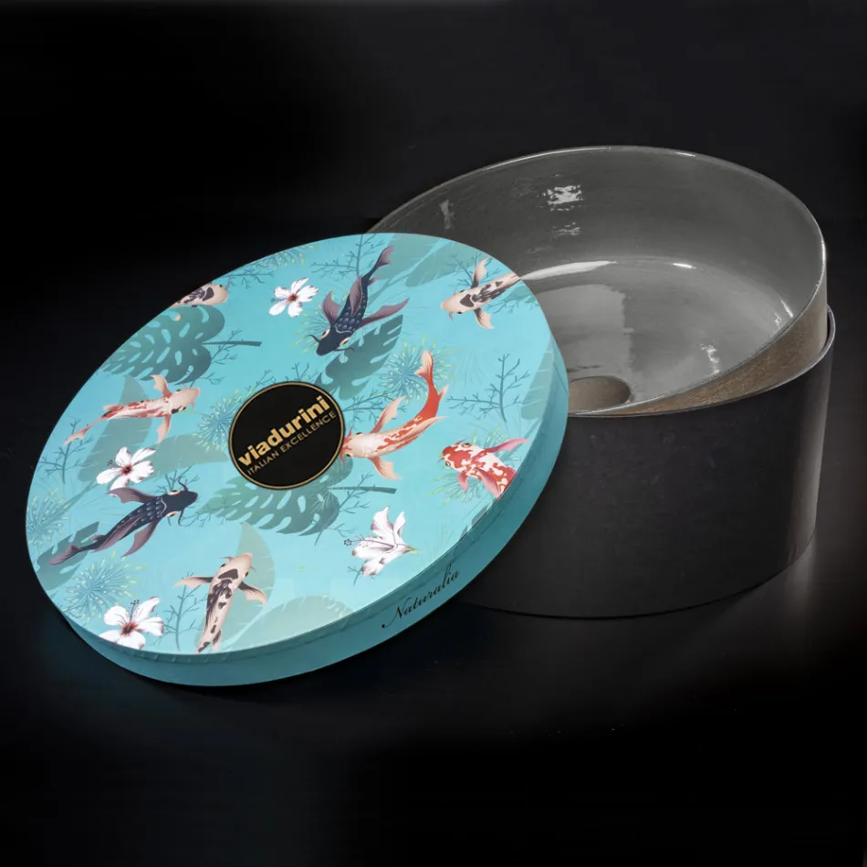 حوض غسيل دائري من الطين الرمادي صنع في إيطاليا - تاتيانا Viadurini