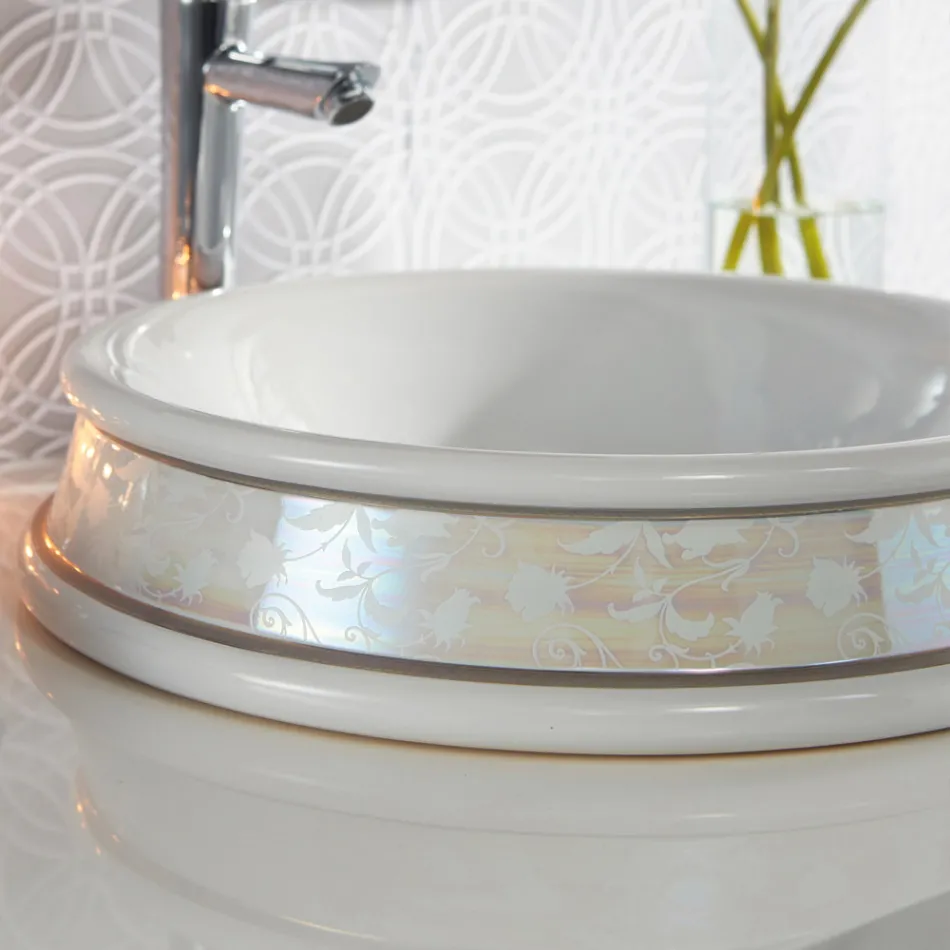 حوض حمام نصف غائر مصنوع من الطين الناري صنع في إيطاليا - إيراسمو Viadurini