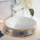 تصميم حوض غسيل شبه غائر مصنوع يدويًا من طين النار في إيطاليا، مانيلو Viadurini