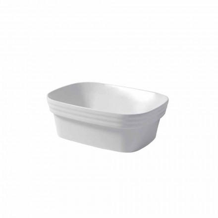 حوض غسيل نصف غائر باللون الأبيض أو السيراميك الملون من تصميم ترابيا ديزاين Viadurini