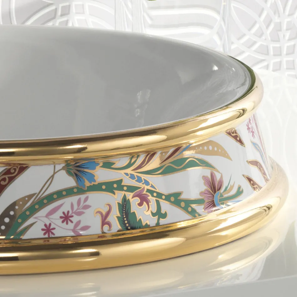 حوض غسيل نصف غائر بتشطيبات مختلفة من الطين الناري صنع في إيطاليا - إيراسمو Viadurini