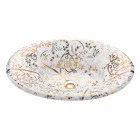 حوض غسيل نصف غائر من الطين الناري مع حلزون ذهبي صنع في إيطاليا - برينسيبي Viadurini