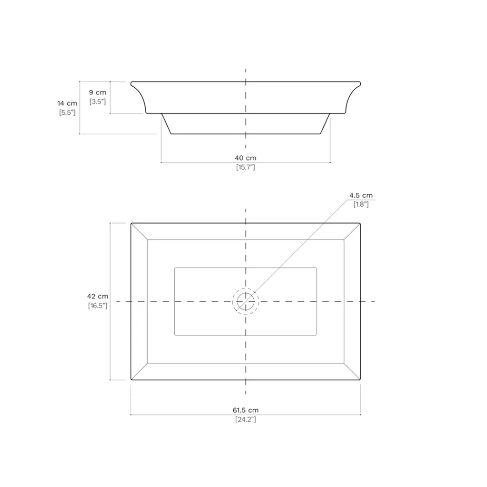 حوض غسيل نصف غائر من الطين الناري بتشطيبات مختلفة صنع في إيطاليا - ألتيما Viadurini