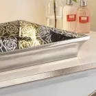 حوض غسيل شبه غائر مصنوع من طين النار الحديث المزخرف يدويًا في إيطاليا، جويدو Viadurini