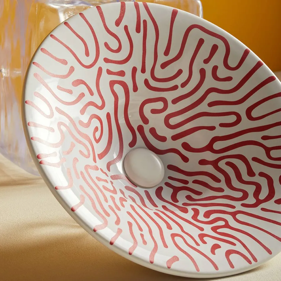 حوض غسيل نصف غائر من البورسلين الفرنسي عالي الجودة - Pausa Viadurini