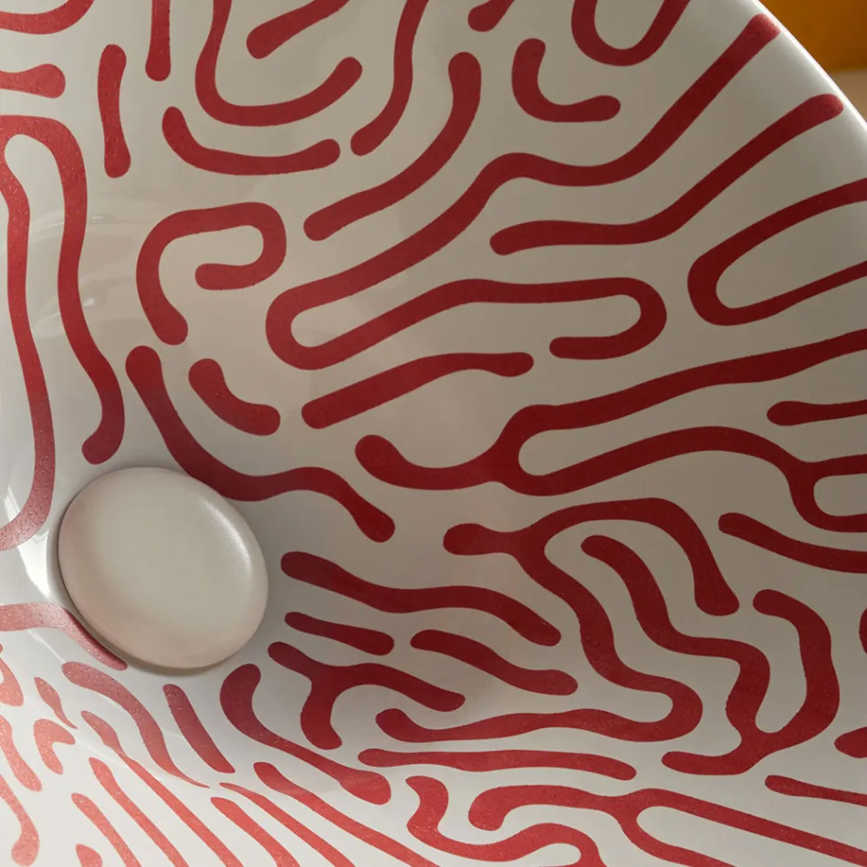 حوض غسيل نصف غائر من البورسلين الفرنسي عالي الجودة - Pausa Viadurini