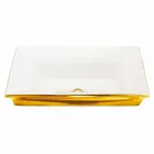 حوض غسيل حديث نصف غائر مصنوع من طين النار والذهب، صنع في إيطاليا، جويدو Viadurini