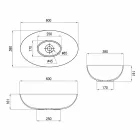 حوض غسيل كروي من السيراميك بقطر 60 سم، صنع في إيطاليا، Leivi Viadurini