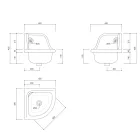 حوض غسيل سيراميك ملون عتيق مثبت على الحائط بزاوية 42 سم - أنجلينو Viadurini