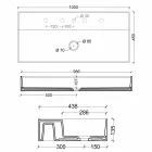 حوض غسيل سيراميك معلق بتصميم عصري، مقاس 100×45 سم، صنع في إيطاليا Viadurini